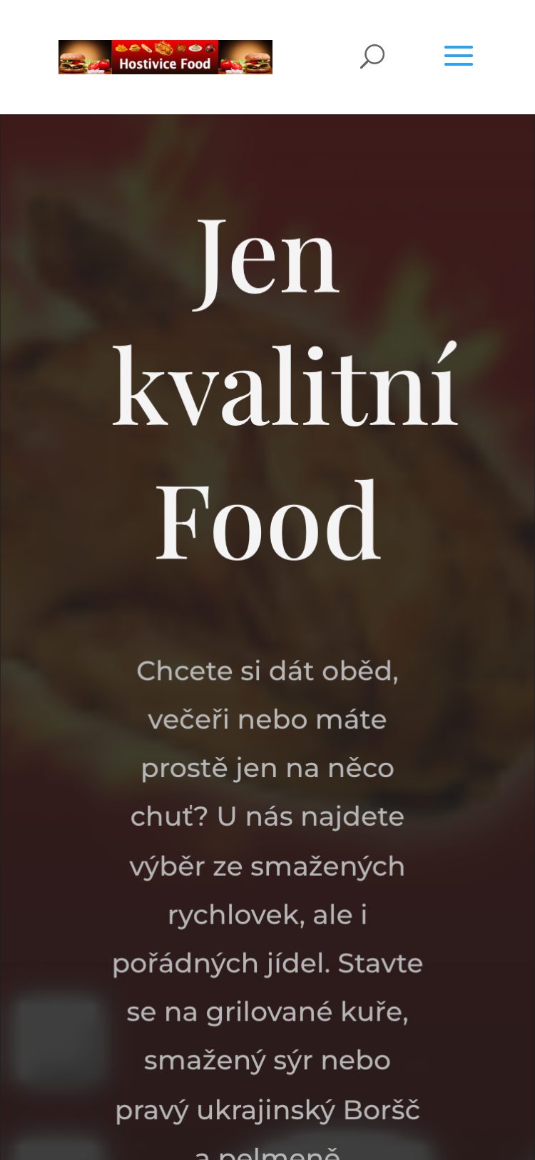 Úvodní část na mobilu před opravami