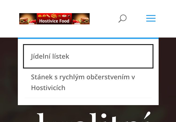 Mobilní menu otevřené klávesnicí, fokus je vidět